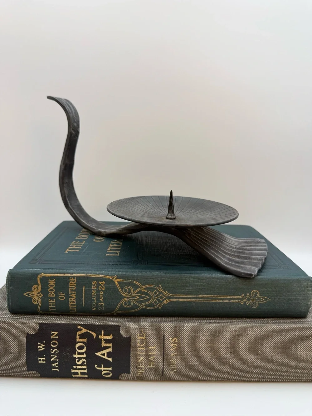 Vintage Mid Century Modern Brutalist Metal Candle Holder Austria